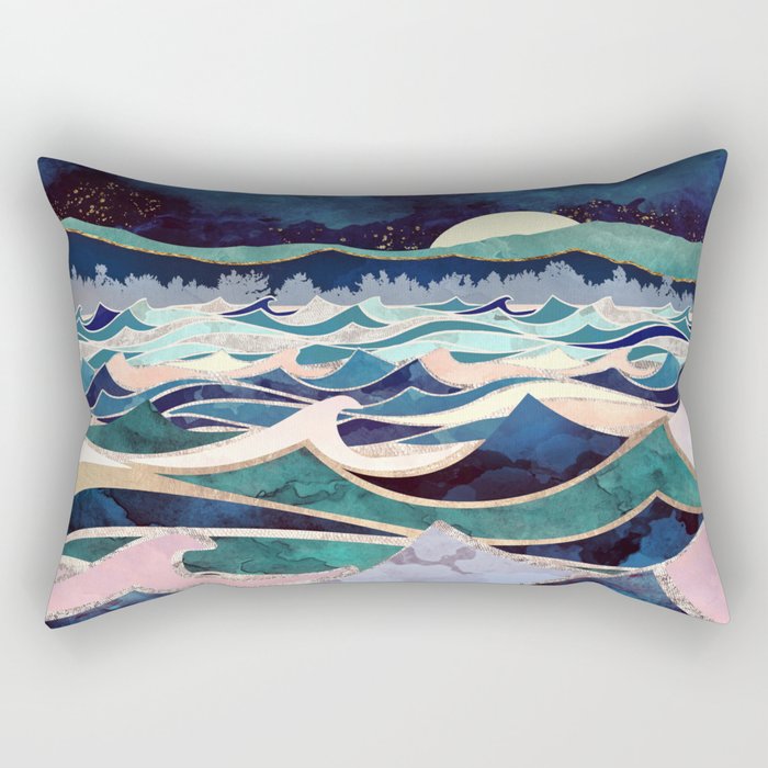 Moonlit Ocean Rectangular Pillow
