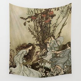 “Dancing With the Fairies” by Arthur Rackham Wall Tapestry