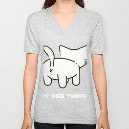 Cat Ass Trophic V Neck T Shirt
