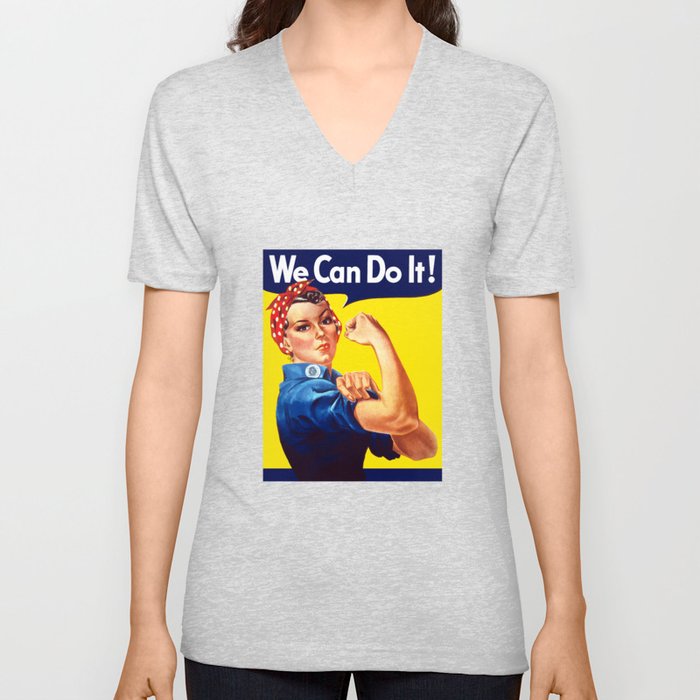 Rosie The Riveter -- We Can Do It V Neck T Shirt