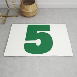 5 (Olive & White Number) Area & Throw Rug