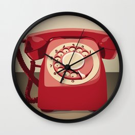 Retro Red Phone Wall Clock