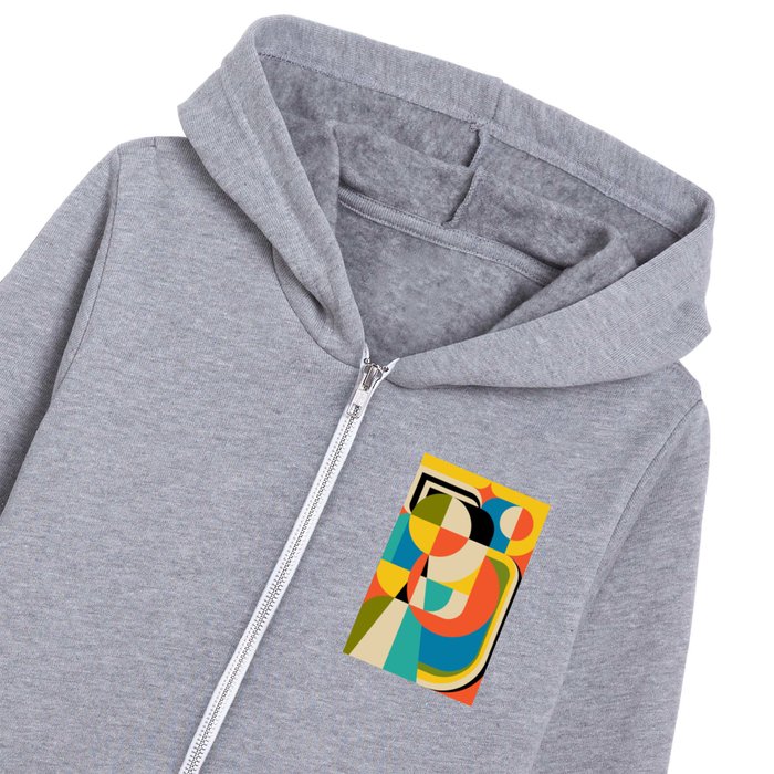 Geometric Figurative Kids Zip Hoodie