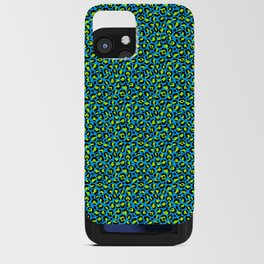 Neon Blue Green Leopard Pattern iPhone Card Case
