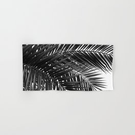 Tropical Palm Leaves - Black and White Nature Photography Hand & Bath Towel