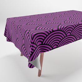 Japanese Waves (Black & Purple Pattern) Tablecloth
