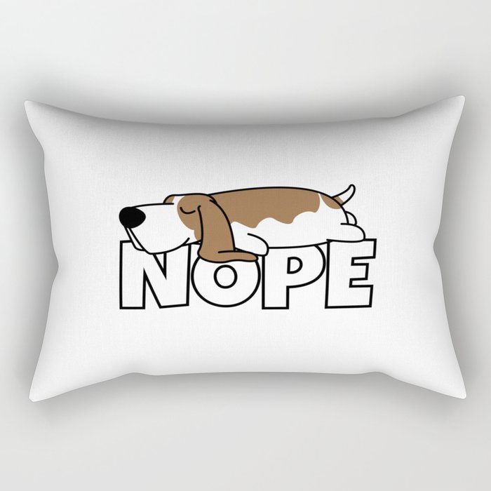Nope Basset Hound Rectangular Pillow