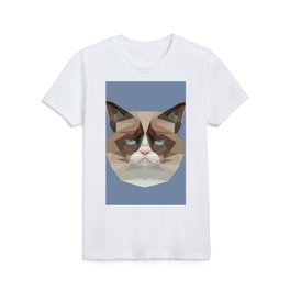 Grumpy Kitty Poly Art (meme) Kids T Shirt