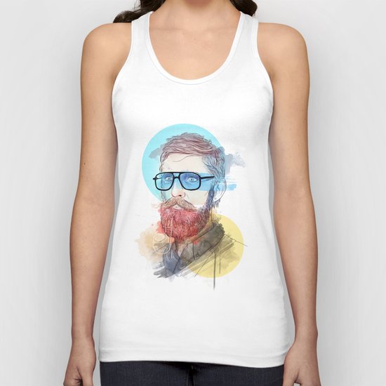 Hipster Beard Pipe Unisex Tank Top