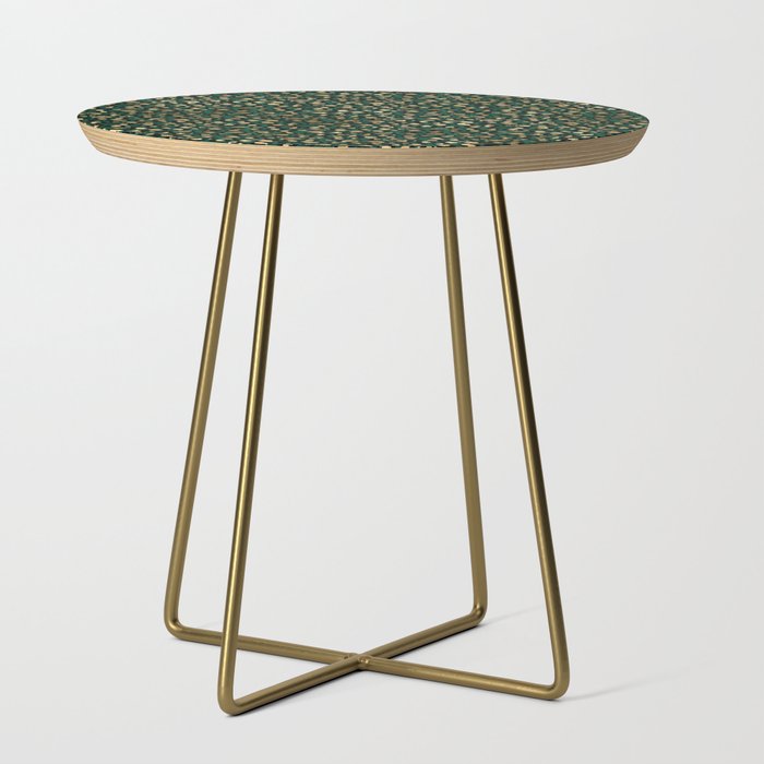 Green Gold Leopard Pattern Side Table