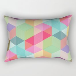 Geometric kaleidoscope vibrant colour print Rectangular Pillow