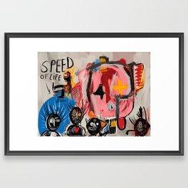 "The speed of life" Street art graffiti and art brut Framed Art Print