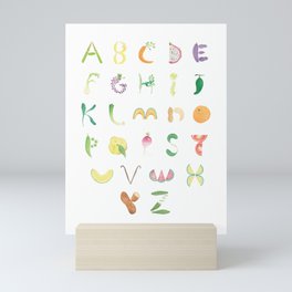 Fruits & Veggies Watercolor Alphabet Mini Art Print