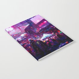 Postcards from the Future - Cyberpunk Street Market Notebook