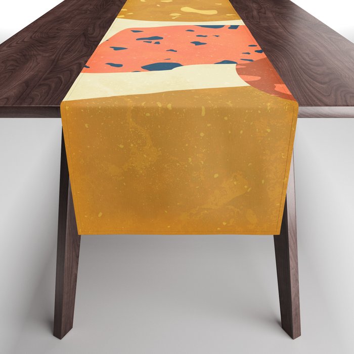 Stone terrazzo yellow orange blue Table Runner