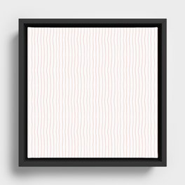 White and Pink Slim Line Pattern Framed Canvas