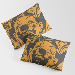 Evil Clowns Halloween Orange Pillow Sham