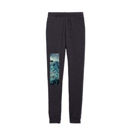 Tall Trees Galaxy Skies Muted Turquoise Steel Blue Kids Joggers