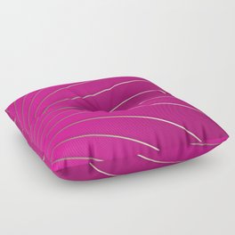 Golden Lines on Pink Gradient Background, Elegant Design Floor Pillow
