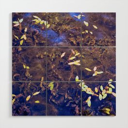 Leaves Floating in Water Wood Wall Art
