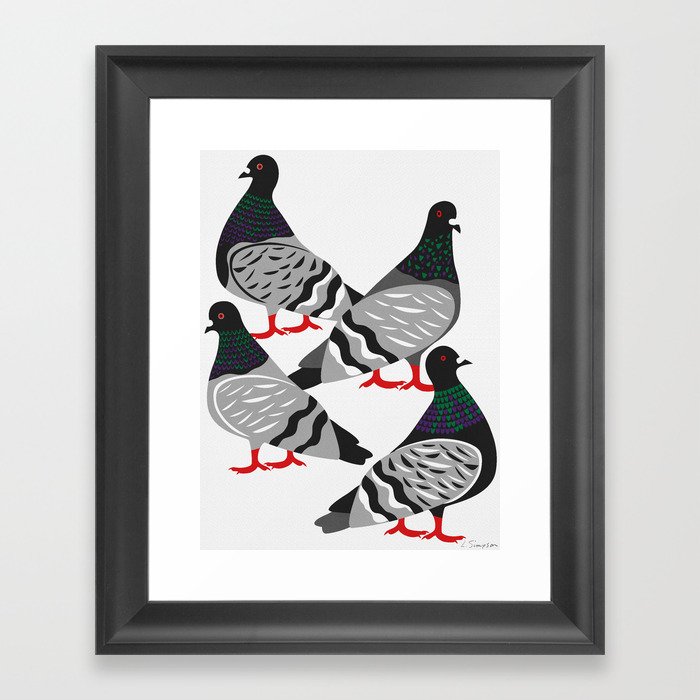 Pigeon Power Framed Art Print