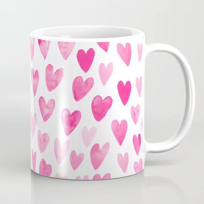 Hearts Pattern watercolor pink heart perfect essential valentines day gift idea for her Coffee Mug