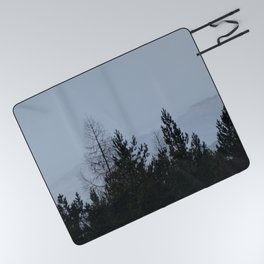 The Pine Trees Winter View  Picnic Blanket