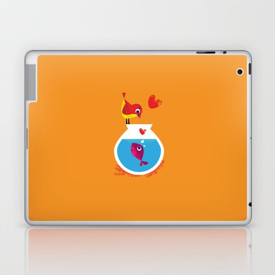 A Fish May Love a Bird but Where Would They Live?  Laptop & iPad Skin