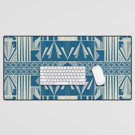 Art Deco Abstract Soft Teal Desk Mat