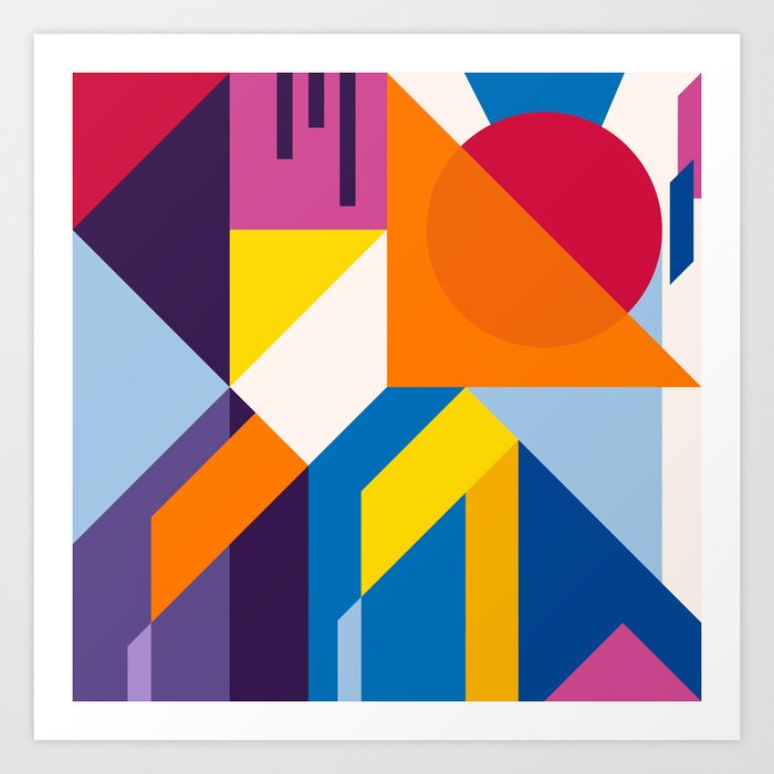 Abstract Modern Geometric Background Composition 9 Art Print By
