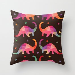 Geometric Dinosaurs Throw Pillow
