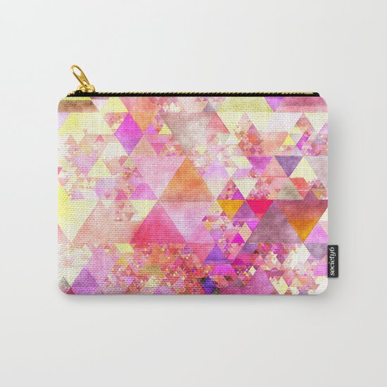 Abstract pink purple yellow -Colorful triangle pattern #Society6 Carry-All Pouch