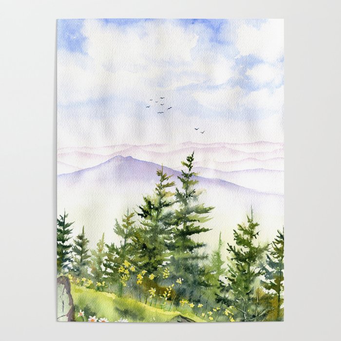 View of Adirondack Mountains Poster