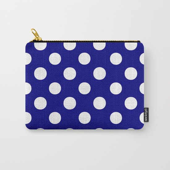 Polka Dots (White/Navy Blue) Carry-All Pouch