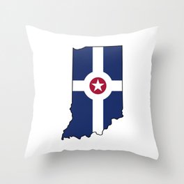 Indianapolis Indiana Flag Throw Pillow