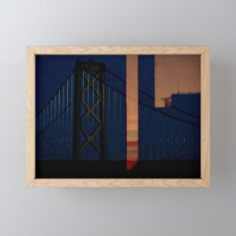 Bay Bridge between Sunset and Night Framed Mini Art Print