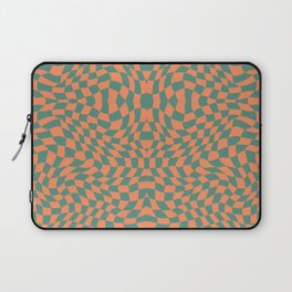 Jakarta orange and olive pink checker symmetrical pattern Laptop Sleeve