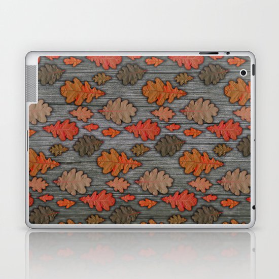 Patterns of Nature - Autumn Oak Leaves Laptop & iPad Skin
