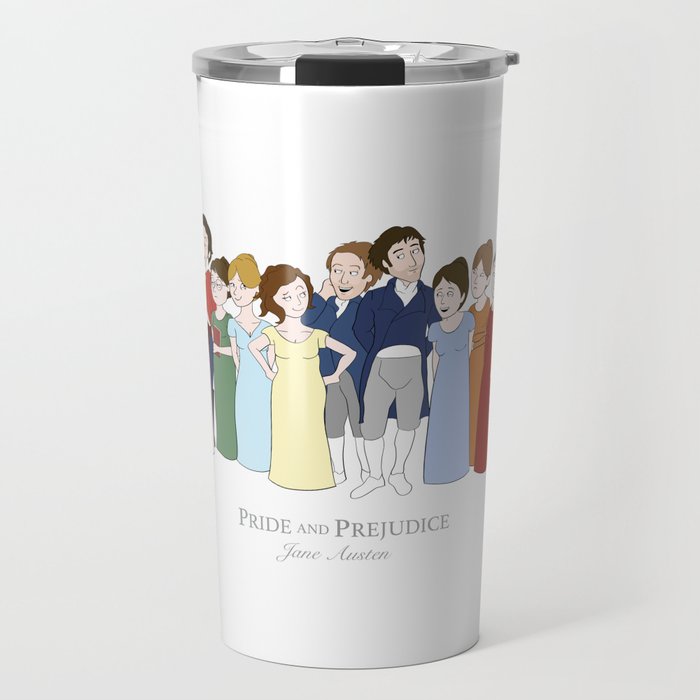 Cast of Jane Austen's Pride and Prejudice Travel Mug