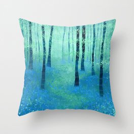 Bluebells, Challock Throw Pillow