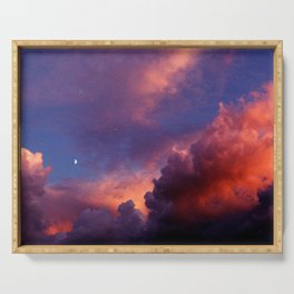 Moon in Sunset Clouds Serving Tray