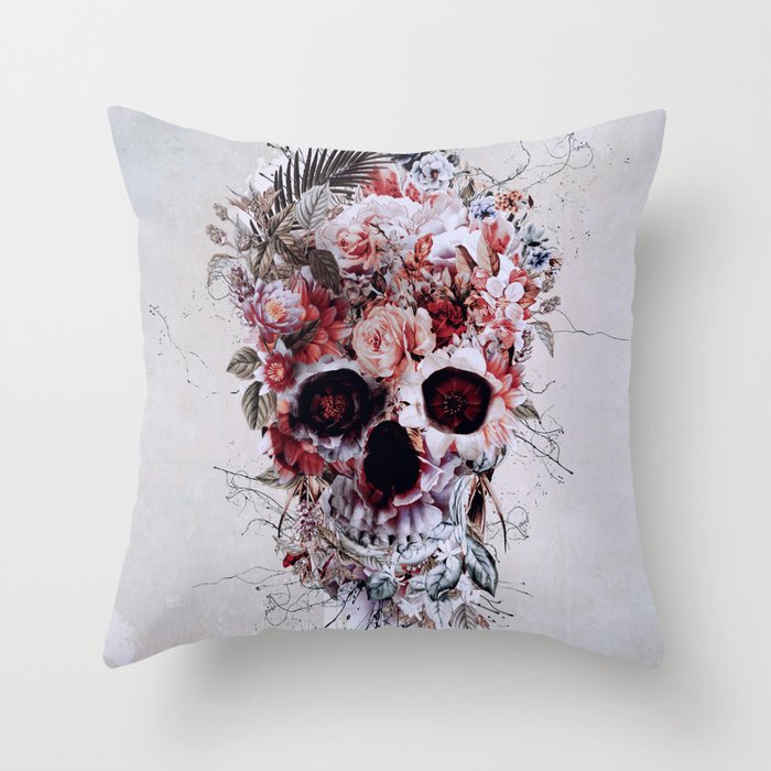 Floral Skull RPE Throw Pillow