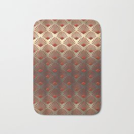 Art Deco Pattern | Gatsby Red Gold Metallic Bath Mat