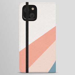 Pink and blue diagonal retro stripes iPhone Wallet Case