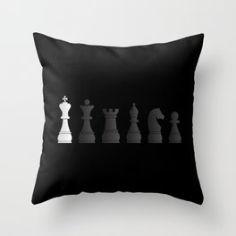 All black one white chess pieces Throw Pillow