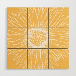 Minimalist Sunflower Wood Wall Art | White, Simple, Botanical, Curated, Handdrawn, Drawing, Flower, Summery, Minimal, Minimalism 