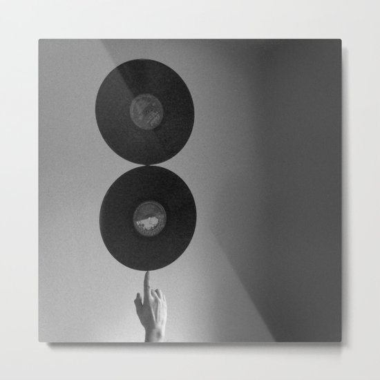 Spinning Records Metal Print