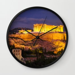 Acropolis hill in Greece.  Wall Clock