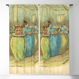 THE FORTY THIEVES | Cats in Jugs by Louis Wain Blackout Curtain