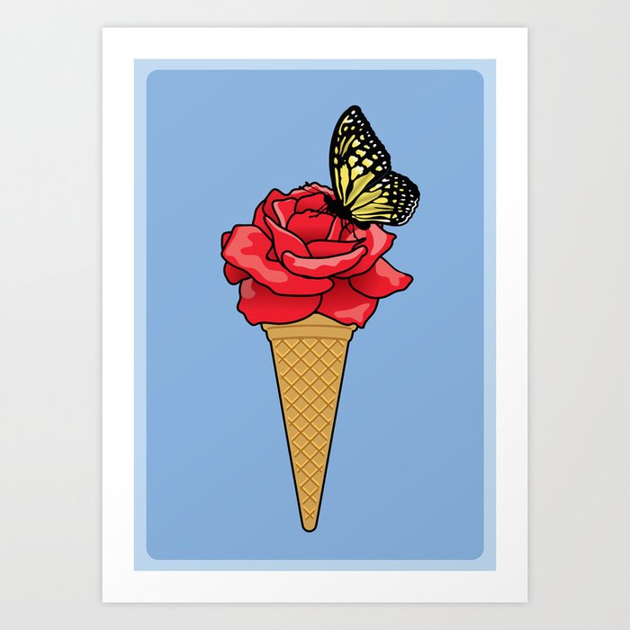 Butterfly Ice Cream Art Print